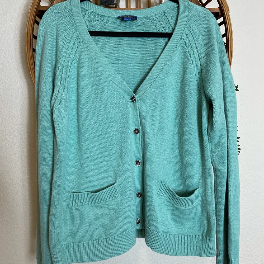- Vintage Pendleton Teal Green Buttons Cardigan - image 3